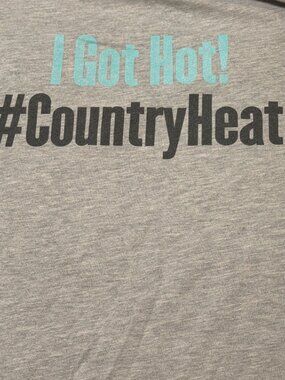 Country Heat Beachbody Gray V Neck T Shirt Front Back Graphics Bella Canvas Sz M